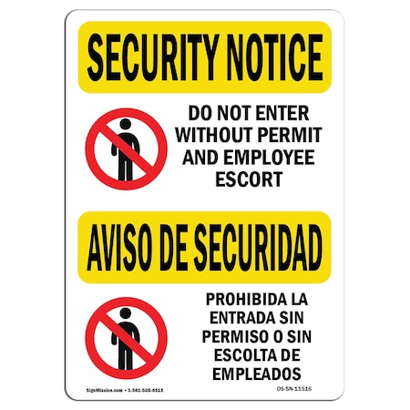 OSHA SECURITY NOTICE, 3.5 Height, 5 Width, Decal